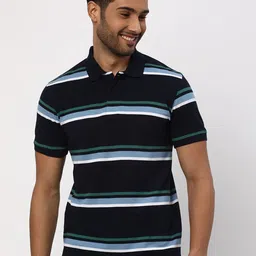 R&B Striped Polo Collar Cotton T-shirt-picture-18