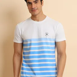 berry blues Striped Round Neck Short Sleeves Cotton Casual T-shirt-image-35