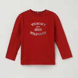Tommy Hilfiger Boys Typography Printed High Neck T-shirt-picture-58