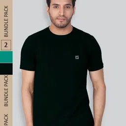 LUX NITRO Men Multicoloured 2 Mandarin Collar Anti Odour T-shirt image 1