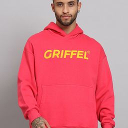 GRIFFEL Typography Printed Fleece Hooded Pullover Sweatshirt-picture-12