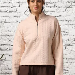 NOBERO Cable Knit Self Design Quilted Pullover-picture-31
