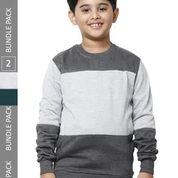 IndiWeaves Boys Boys Pack Of 2 Colourblocked Sweatshirt-image-61