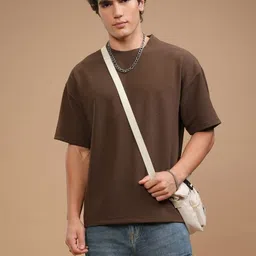 HIGHLANDER Men Solid Round NeckRelaxed Fit T-shirt-image-54