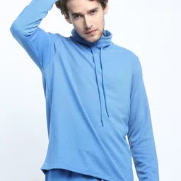 KETCH Men Blue Structured Extended Sleeves Regular Fit T-shirt-image-53