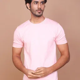 RAVINIK Men Solid Round Neck Cotton Slim Fit T-shirt-picture-13