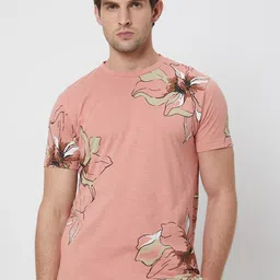 Mufti Floral Printed Cotton Tropical Slim Fit T-shirt-picture-31