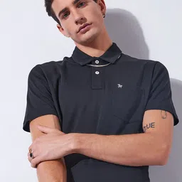 Markle Moro Men Polo Collar Slim Fit Cotton T-shirt-image-12