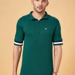 BYFORD by Pantaloons Polo Collar Slim Fit Cotton T-shirt-picture-24