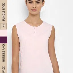 appulse Pack Of 2 Henley Neck Slim Fit Cotton T-shirt-image-87