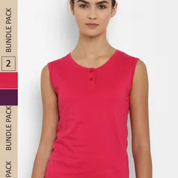 appulse Pack Of 2 Henley Neck Slim Fit Cotton T-shirt-image-84