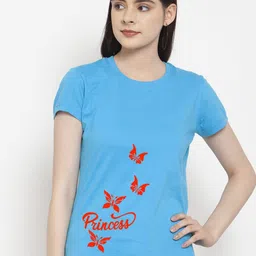 Friskers Women Typography Printed Round Neck Pure Cotton T-shirt-image-91
