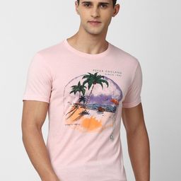 Peter England Casuals Men Pink Typography Printed Slim Fit T-shirt-picture-18