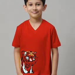 Friskers Boys Graphic Printed V-Neck Pure Cotton T-Shirt-picture-33