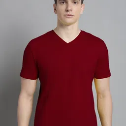FBAR V-Neck Pure Cotton Bio Wash Slim Fit Sports T-shirt-picture-36