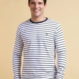 Allen Solly Men Striped Round Neck Cotton Slim Fit T-shirt-picture-51