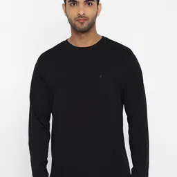 Turtle Men Black Pure Cotton Slim Fit T-shirt image 1