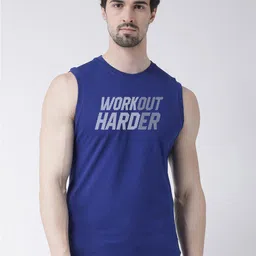 Friskers Typography Printed Sleeveless Pure Cotton Slim Fit T-shirt-picture-33