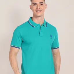 U.S. Polo Assn. Polo Collar Pure Cotton Slim Fit T-shirt-picture-26