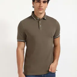 Tommy Hilfiger Men Solid Polo Collar Cotton T-shirt-picture-17