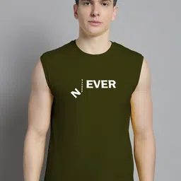 FBAR Typography Printed Sleeveless Slim Fit Pure Cotton T-shirt-picture-20