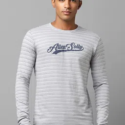 Allen Solly Striped Pure Cotton Slim Fit T-shirt-picture-31