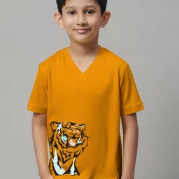 Friskers Boys Graphic Printed Pure Cotton V-Neck Slim Fit T-shirt-picture-10