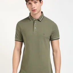 Tommy Hilfiger Men Solid Polo Collar Cotton T-shirt-picture-15