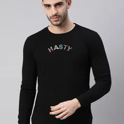 Maniac Men Black Slim Fit T-shirt image 1