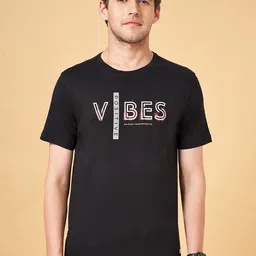 Ajile by Pantaloons Typography Printed Slim Fit Cotton T-shirt-picture-36