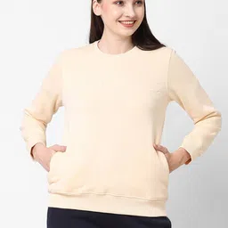 Sweet Dreams Women Yellow Round Neck Fleece Sweatshirt-image-46