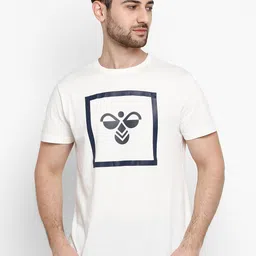 hummel Men Off-White Zia Printed Round Neck T-shirt-picture-15
