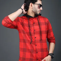 Eyebogler Checked Hooded Casual Shirt-picture-42