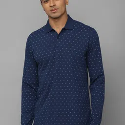 Allen Solly Geometric Printed Polo Collar Pure Cotton T-shirt-picture-33
