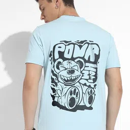 Campus Sutra Blue Graphic Printed Cotton Casual T-shirt-image-84