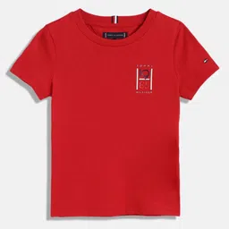 Tommy Hilfiger Boys Typography Printed Round Neck Cotton T-shirt-image-29