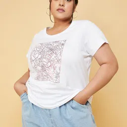 max Plus Size Self Design Pure Cotton T-Shirt-picture-22