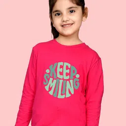 NUSYL Girls Typography Printed Long Sleeves T-Shirt-picture-25