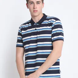 HARBOR N BAY Striped Polo Collar Short Sleeves Cotton T-shirt-image-48