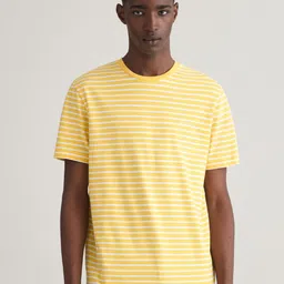 GANT Striped Cotton Round Neck Short Sleeves Pockets Casual T-shirt-picture-39