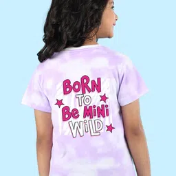 NUSYL Girls Tie and Dye Printed Round Neck Regular T-shirt-picture-44