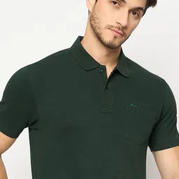 98 Degree North Men Solid Polo Collar Pocket Cotton T-shirt-picture-24