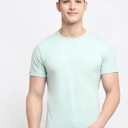 Friskers Men Sea Green Solid Cotton T-shirt-picture-23