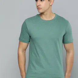Mast & Harbour Green Round Neck Cotton Regular T-shirt-picture-31