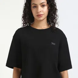 Tommy Hilfiger Women Typography Printed Round Neck Cotton Relaxed Fit T-shirt-picture-29