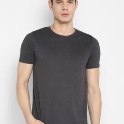 appulse Men Charcoal Grey Solid Cotton T-shirt-image-72