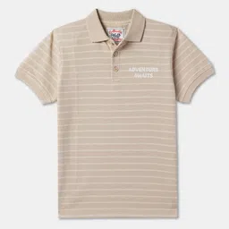 R&B Boys Striped Polo Collar Cotton T-shirt image 1