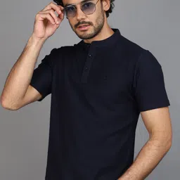 V-Mart Henley Neck Short Sleeves Cotton T-shirt-picture-19