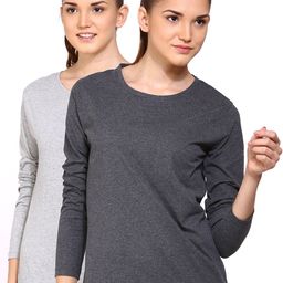 appulse Women Pack of 2 Grey Cotton T-shirts-picture-24