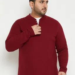 Club York Plus Size Henley Collar Regular Fit T-shirt-image-66